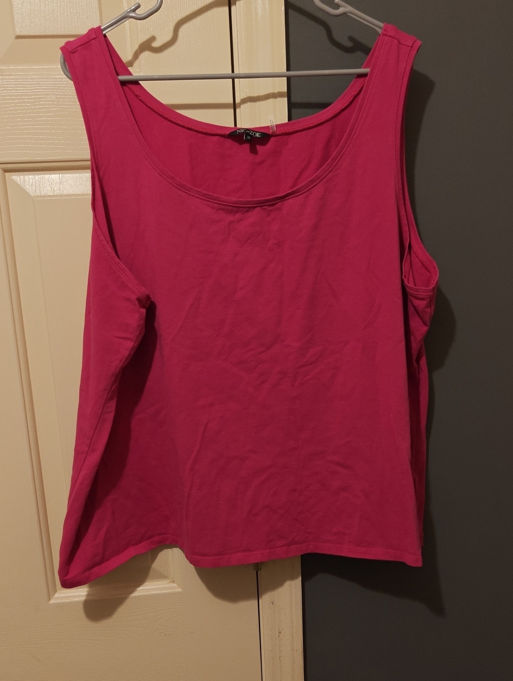 Nic+Zoe Hot Pink Cold-Shoulder Tank
